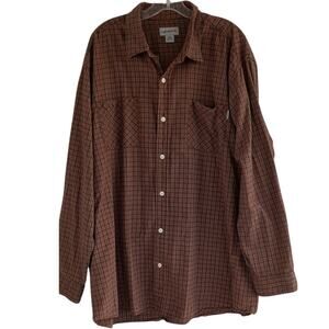 Carhartt plaid button down long sleeve shirt men's 2XL XXL 100% cotton